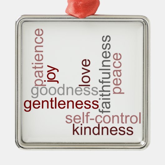 精神の単語の芸術のフルーツ メタルオーナメント (正面)