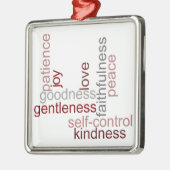 精神の単語の芸術のフルーツ メタルオーナメント (左)