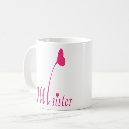 精神の姉妹の良きパートナーの友情親友 コーヒーマグカップ (正面左)