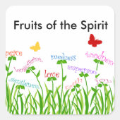 精神の庭プロダクトのフルーツ スクエアシール (正面)