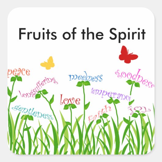 精神の庭プロダクトのフルーツ スクエアシール (正面)