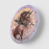 精神の戦士の柱時計 ラウンド壁時計 (傾斜)