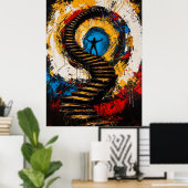 精神の昇天 – 表現主義の超現実 ポスター (ホームオフィス)