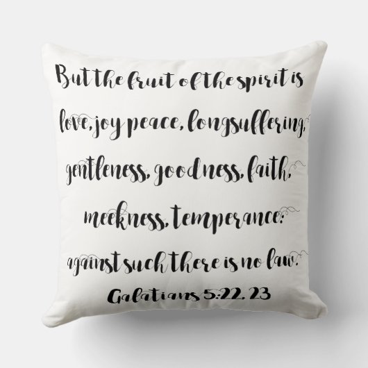 精神の枕のイエス・キリスト及びフルーツの名前 クッション (裏面)