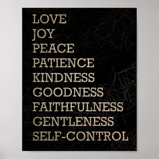 精神の果実 – 美徳 – グリッター ポスター (正面)