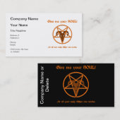 精神の現金星形五角形の悪魔的で暗いユーモアのヤギ 名刺 (正面/裏面)