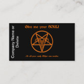 精神の現金星形五角形の悪魔的で暗いユーモアのヤギ 名刺 (裏面)