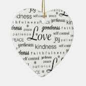 精神の白黒の愛平和喜びのフルーツ セラミックオーナメント (右)