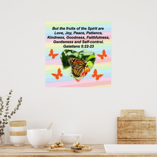 精神の美しい蝶の果実 ポスター (キッチン)