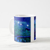 精神は青い夜湿地草原の球体をつけます コーヒーマグカップ (正面左)