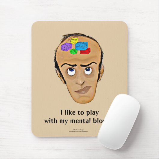 精神ブロックを持つ心理学のユーモアの漫画か人 マウスパッド (マウス)
