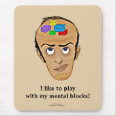 精神ブロックを持つ心理学のユーモアの漫画か人 マウスパッド (正面)