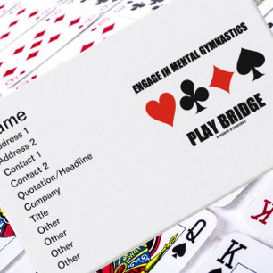 精神体操のブリッジ遊カードスーツを着る 名刺