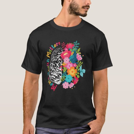 精神保健問題認識度脳神経分岐 Tシャツ (正面)