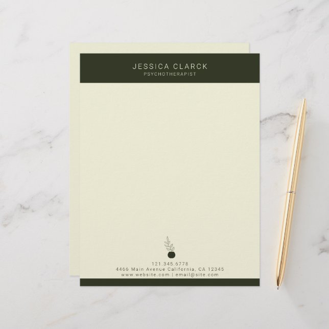 精神保健心理療法士及びカウンセラー レターヘッド (正面/裏面インサイチュ)