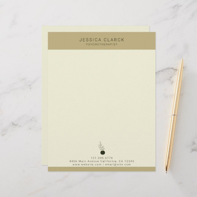 精神保健心理療法士及びカウンセラー レターヘッド (正面/裏面インサイチュ)