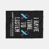 精神保健聞自殺する時間がある フリースブランケット (正面(横))