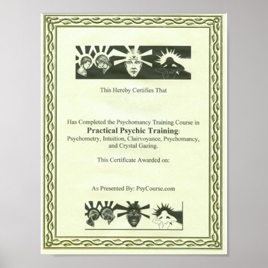 精神修習証明書 ポスター (正面)