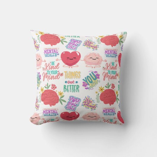 精神健やる気を起こさせる康 クッション (正面)