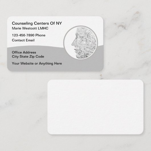 精神健ユニーク全カウンセラー精神療法 名刺 (正面/裏面)