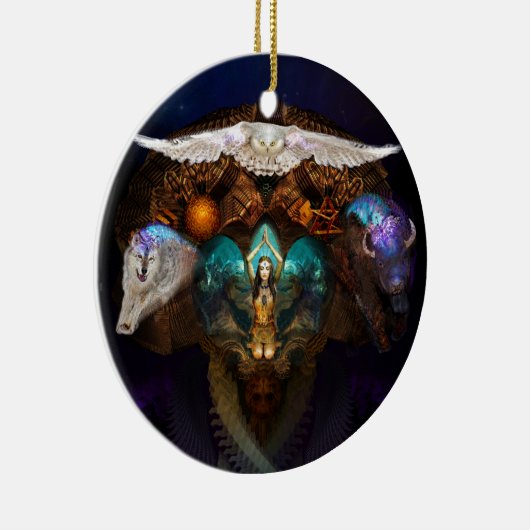 精神動物の呼出し セラミックオーナメント (右)