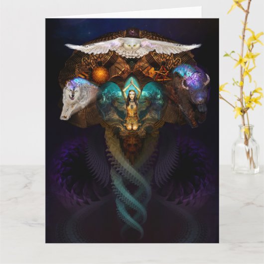 精神動物を挨拶状と呼びます カード (黄色い花)