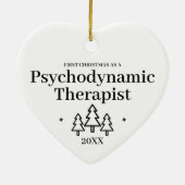 精神動的セラピスト新しいジョブクリスマス セラミックオーナメント (裏面)
