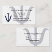 精神医学のアポイントメントカード 予約カード (正面/裏面)