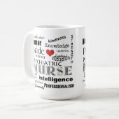 精神医学のナースのプライド属性+赤いハート コーヒーマグカップ (正面左)