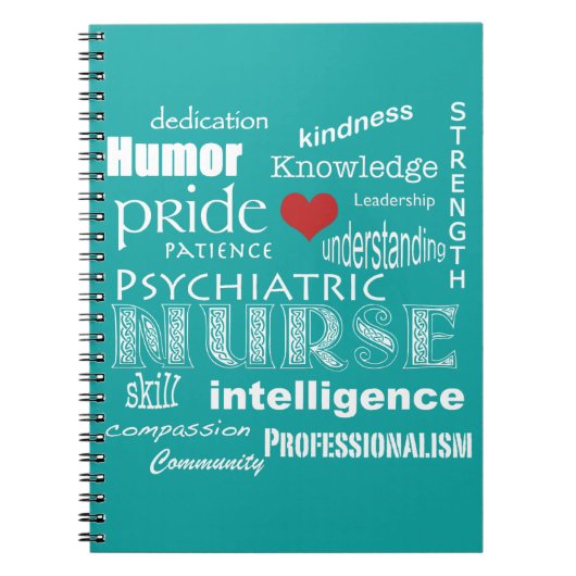 精神医学のナース属性か水の青 ノートブック (正面)