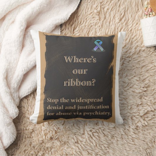 精神医学の乱用をストップ認識度のリボンの枕 クッション (ブランケット)