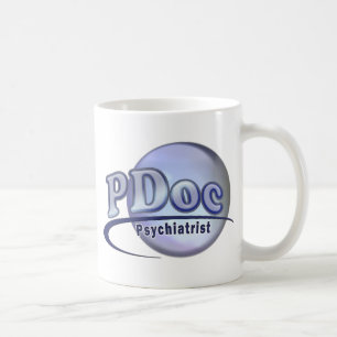 精神医学のPDoc医師精神科医ロゴ コーヒーマグカップ