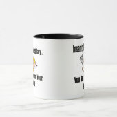 精神異常のおもしろTシャツのギフト マグカップ (中央)