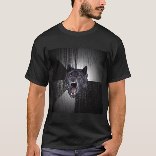 精神異常のオオカミのアドバイス動物のミーム Tシャツ (正面)
