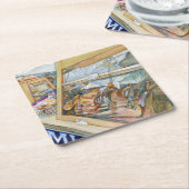 精神異常の晴れた面 スクエアペーパーコースター (アングル)