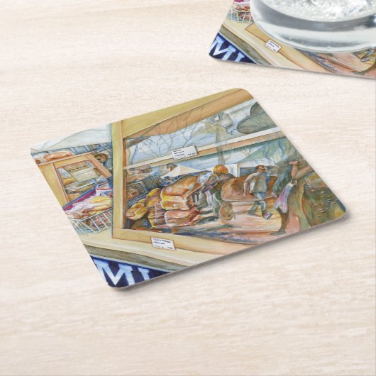 精神異常の晴れた面 スクエアペーパーコースター (アングル)