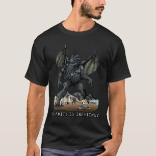 精神異常はCthulhuの避けられないTシャツはです(暗い) Tシャツ