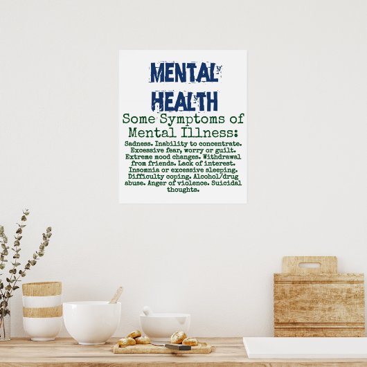 精神疾患のいくつかの症状 – Mental Health Qu ポスター (キッチン)
