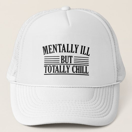 精神病だが完全に冷たいおもしろい引用文 キャップ (正面)