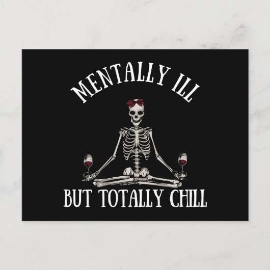 精神病だが完全に冷たいおもしろい引用文 シーズンポストカード (正面)