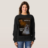 精神病の猫ミーム女性 スウェットシャツ (正面フル)