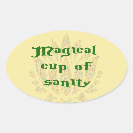 精神病の魔法のカップ 楕円形シール (正面)
