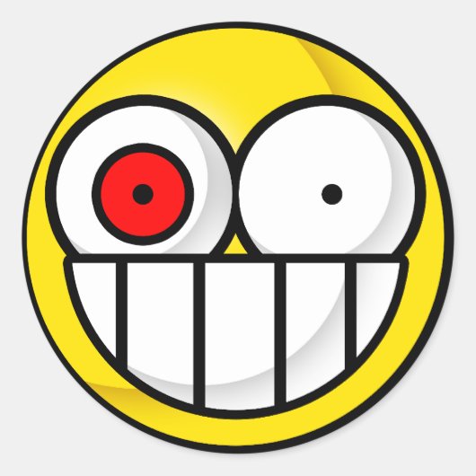 精神病ステッカー ラウンドシール (正面)