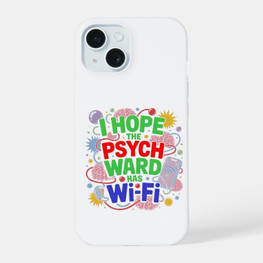 精神病棟にWi-FiiPhoneケースがあれば iPhone 15ケース (裏面)