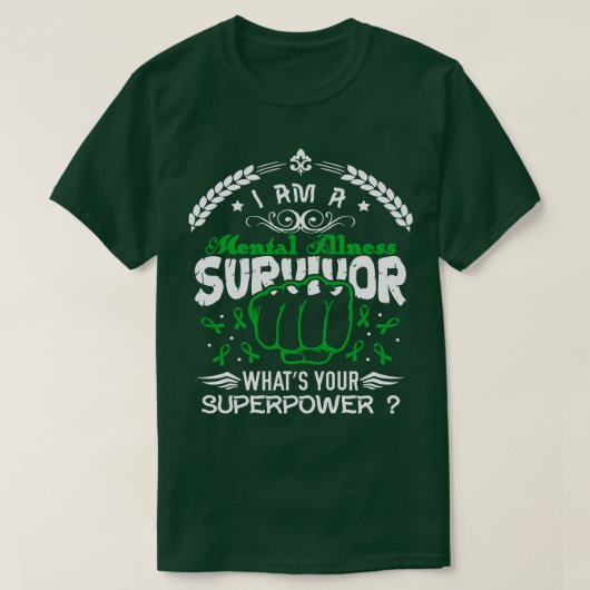 精神病認識度生存者Whats すごい Tシャツ (デザイン正面)