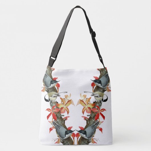 精神病院の鳥の野性生物は動物にトートバックを去ります クロスボディバッグ (裏面)