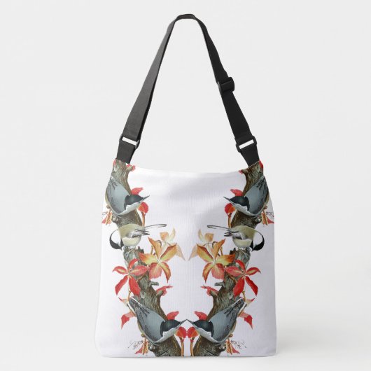 精神病院の鳥の野性生物は動物にトートバックを去ります クロスボディバッグ (正面)