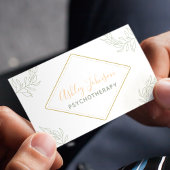 精神療法カウンセリングかわいらし書道ホワイト 名刺