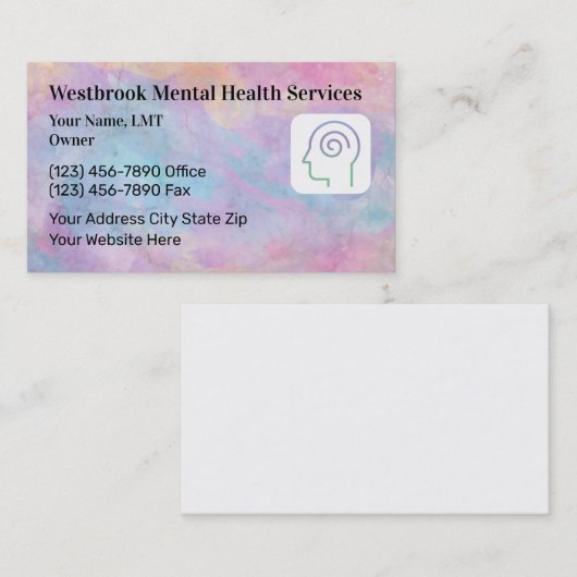 精神療法メンタルヘルスの名刺 名刺 (正面/裏面)
