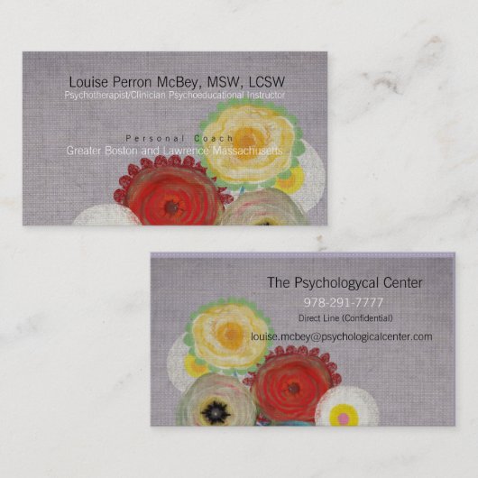 精神療法士の臨床医の心理教育の仕事 名刺 (正面/裏面)